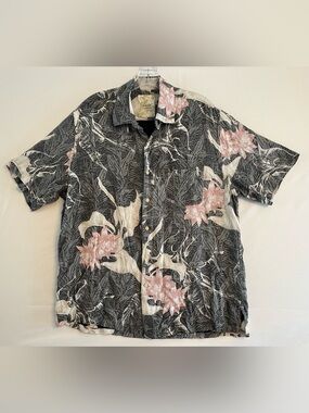 Tasso Elba Island Tropical Rayon Hawaiian Button Down Shirt